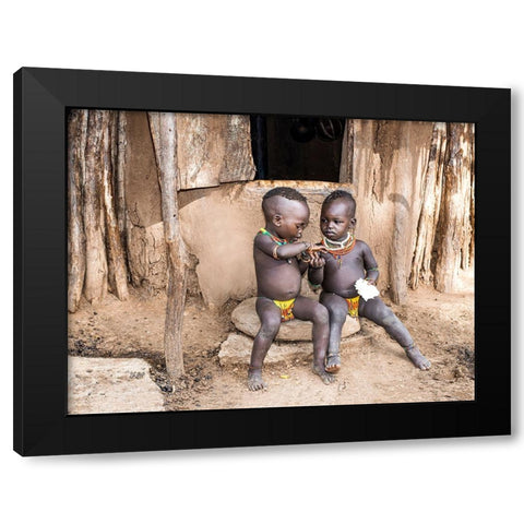 Learning To Share Black Modern Wood Framed Art Print by Wiener, Iris