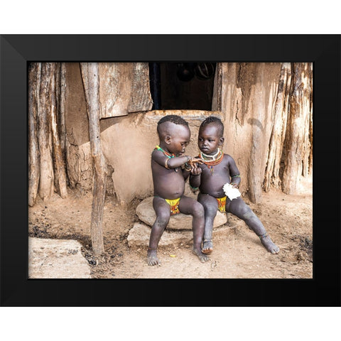 Learning To Share Black Modern Wood Framed Art Print by Wiener, Iris