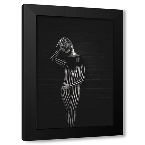 Music Black Modern Wood Framed Art Print with Double Matting by Zvagina, Dzintra