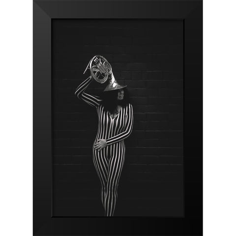 Music Black Modern Wood Framed Art Print by Zvagina, Dzintra