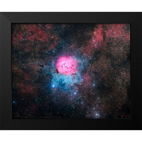 Trifid Nebula Black Modern Wood Framed Art Print by Chander, Vikas