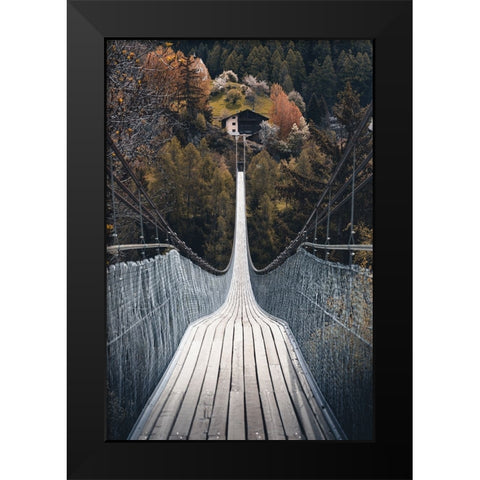 Stretchy Bridge Black Modern Wood Framed Art Print by Eliash, Yaniv