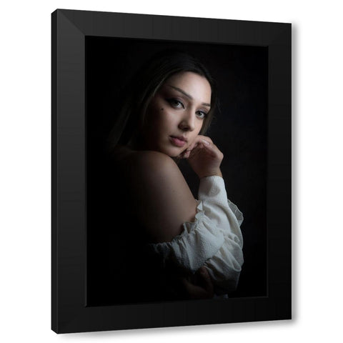 Maki Black Modern Wood Framed Art Print by Franke, Ruth