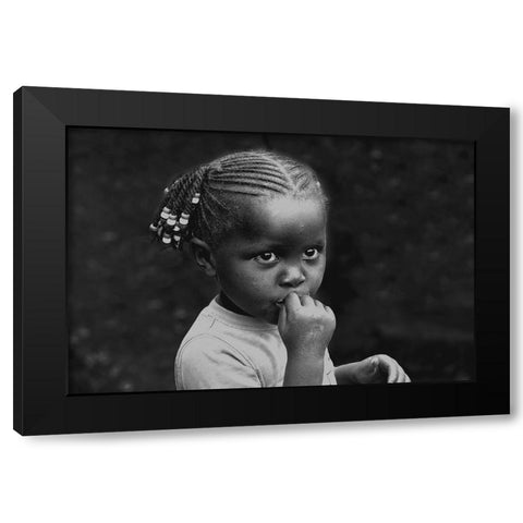 Expecting Black Modern Wood Framed Art Print by D. Tang, Lisa