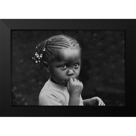 Expecting Black Modern Wood Framed Art Print by D. Tang, Lisa