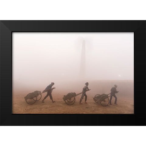 Daily Routine Black Modern Wood Framed Art Print by Chakraborty, Sudipta