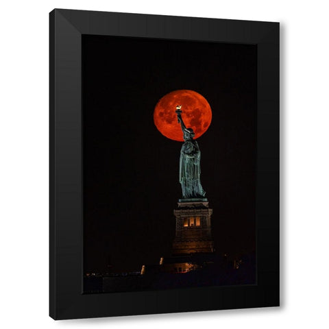 2022 july buck moon Black Modern Wood Framed Art Print by J Rao, Jenny