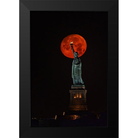 2022 july buck moon Black Modern Wood Framed Art Print by J Rao, Jenny