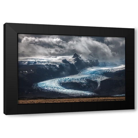 Ice Heart Black Modern Wood Framed Art Print by Swiercz, Jacek