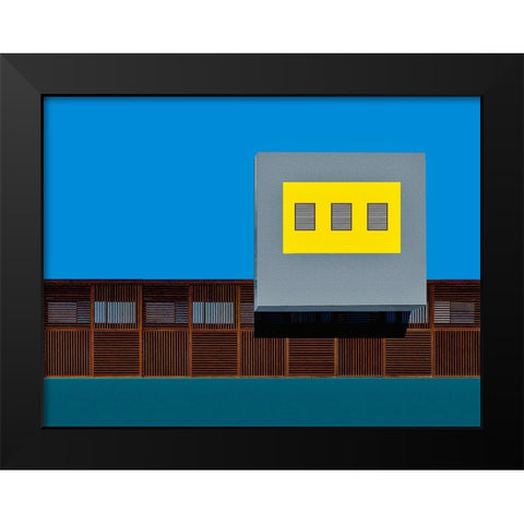 Facade Black Modern Wood Framed Art Print by Orbach, Arnon
