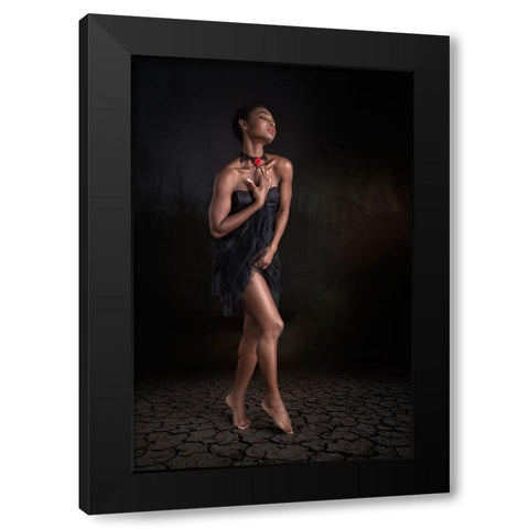 Faith Black Modern Wood Framed Art Print with Double Matting by Slotboom, Jan