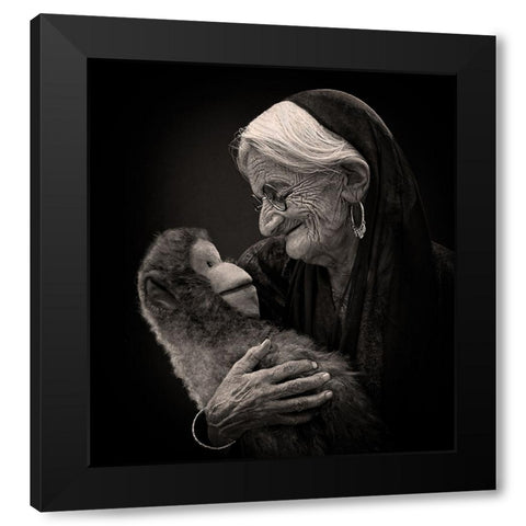 Companions Black Modern Wood Framed Art Print with Double Matting by Nayyer Reza, Sayyed