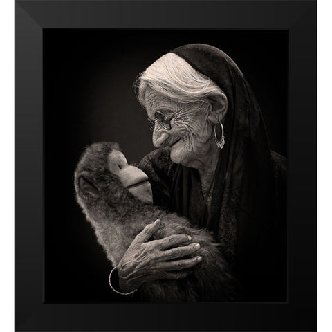 Companions Black Modern Wood Framed Art Print by Nayyer Reza, Sayyed