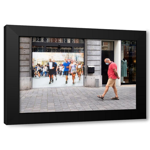 Corona Time Black Modern Wood Framed Art Print with Double Matting by Jacobs, Rudi