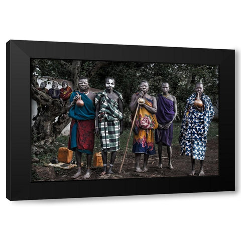 Surmi Tribe Women - Ethiopia Black Modern Wood Framed Art Print by Inazio Kuesta, Joxe