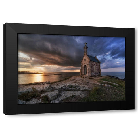 Ilot St-Michel Black Modern Wood Framed Art Print by Patrick, Boterman