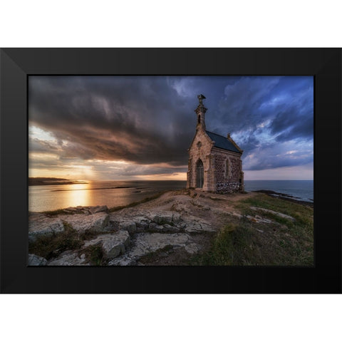 Ilot St-Michel Black Modern Wood Framed Art Print by Patrick, Boterman