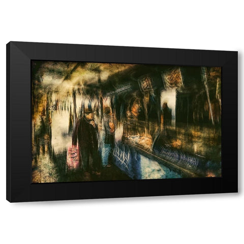 The Market Black Modern Wood Framed Art Print by Van Der, Jan