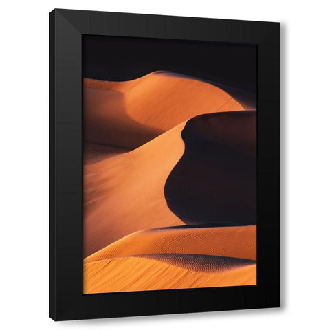 Sand Dunes under the Morning Sun Black Modern Wood Framed Art Print with Double Matting by Qiu, Jenny