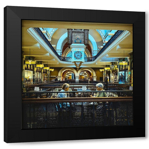 Head To Head Black Modern Wood Framed Art Print by Alghasham, Kawthar