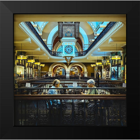 Head To Head Black Modern Wood Framed Art Print by Alghasham, Kawthar