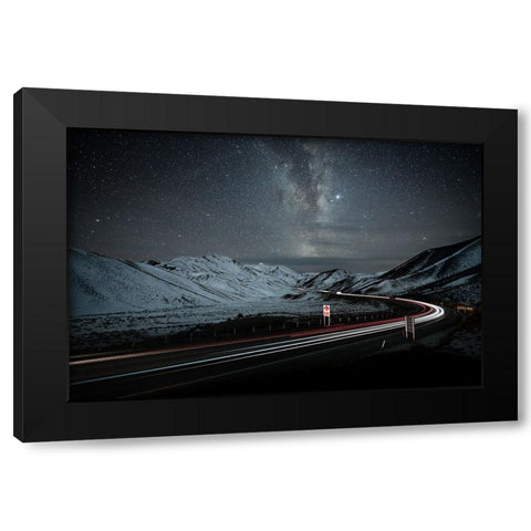 Highway To Heaven Black Modern Wood Framed Art Print by Zhang, Yan