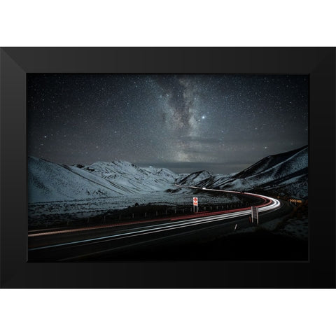 Highway To Heaven Black Modern Wood Framed Art Print by Zhang, Yan