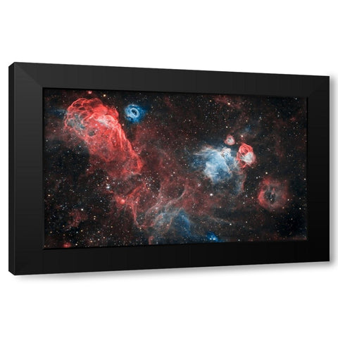 Dragon head Nebula Black Modern Wood Framed Art Print by Chander, Vikas