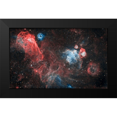 Dragon head Nebula Black Modern Wood Framed Art Print by Chander, Vikas