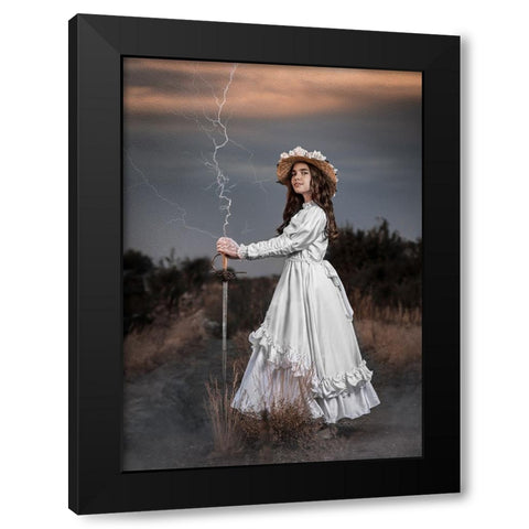 The Princess Of Lightning Black Modern Wood Framed Art Print with Double Matting by Girmencea, Robert