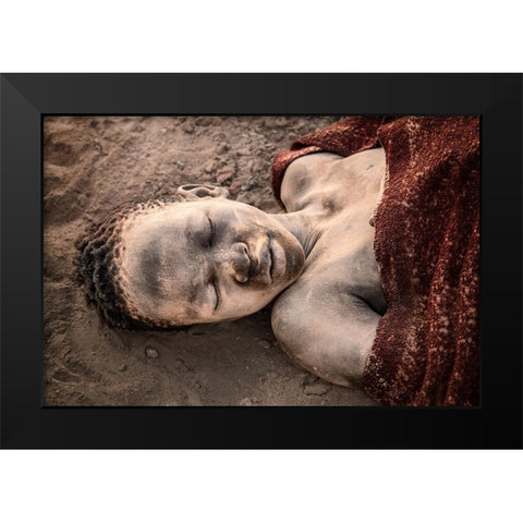 Dreaming Of His Cows Black Modern Wood Framed Art Print by Cole, Trevor