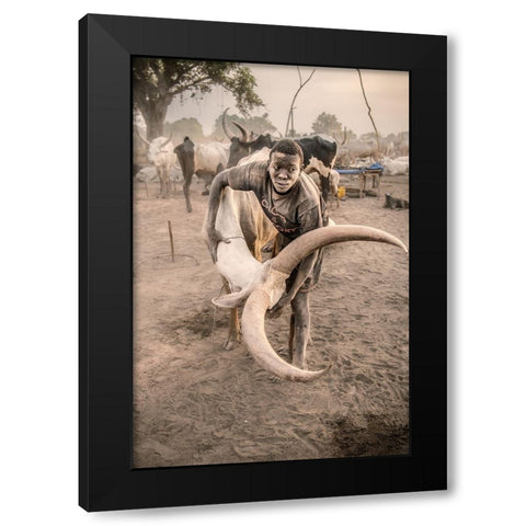 Mundari Bonding Black Modern Wood Framed Art Print with Double Matting by Cole, Trevor