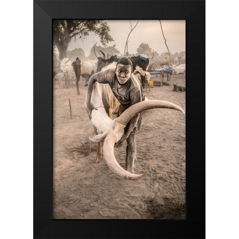 Mundari Bonding Black Modern Wood Framed Art Print by Cole, Trevor