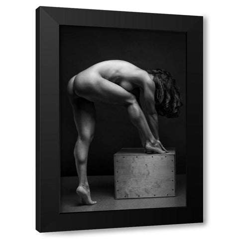 Bodyscape Black Modern Wood Framed Art Print with Double Matting by Belovodchenko, Anton