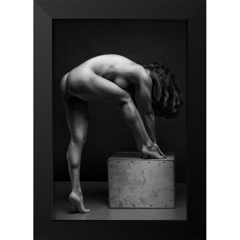 Bodyscape Black Modern Wood Framed Art Print by Belovodchenko, Anton