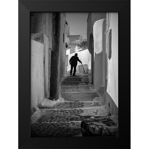 Heavy walking Black Modern Wood Framed Art Print by Uhrin, Milan
