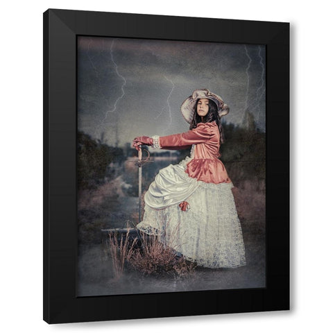 Vintage Barbie Black Modern Wood Framed Art Print with Double Matting by Girmencea, Robert