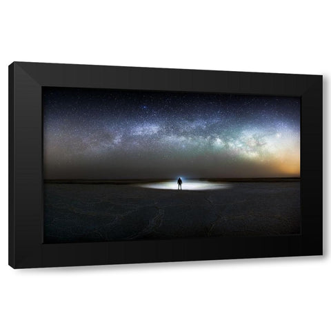 Dusty Desert Black Modern Wood Framed Art Print with Double Matting by Babaei, Hosein