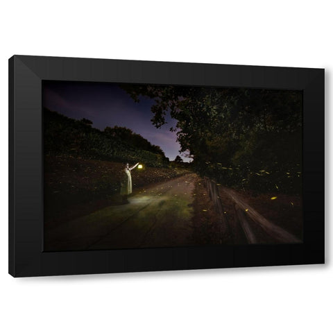 Never Stop Following Your Dreams Black Modern Wood Framed Art Print with Double Matting by Doretti, Pamela