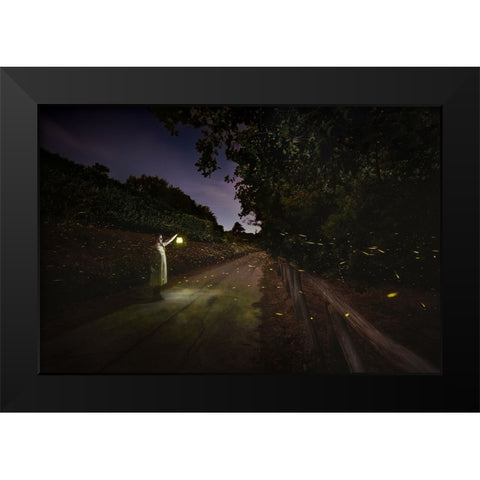 Never Stop Following Your Dreams Black Modern Wood Framed Art Print by Doretti, Pamela