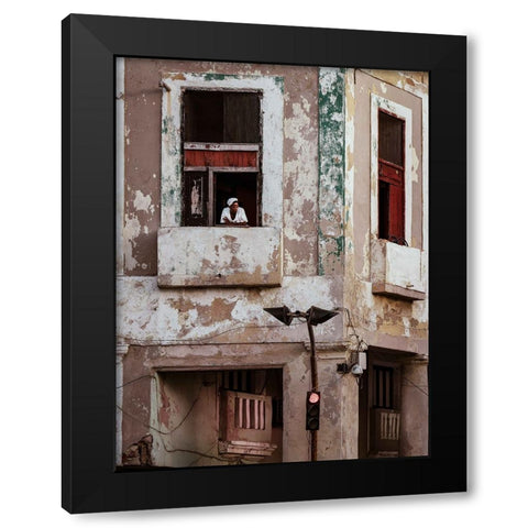 Looking Down Black Modern Wood Framed Art Print with Double Matting by Bauer, Andreas