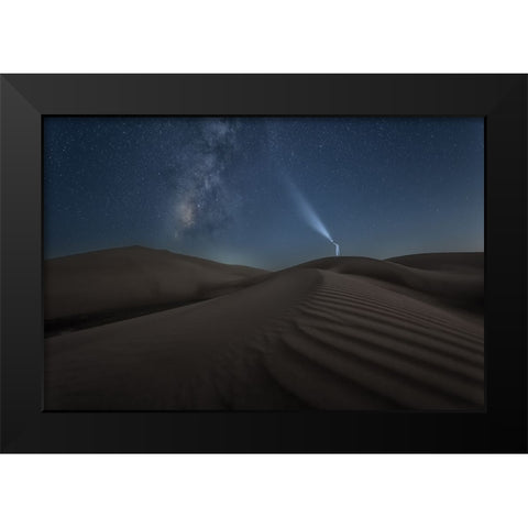 Light Up The Sky Black Modern Wood Framed Art Print by Sulaiman Alshehhi, Ahmed