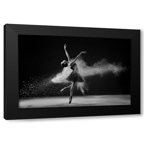 Balance Black Modern Wood Framed Art Print with Double Matting by Aditya, Rawisyah