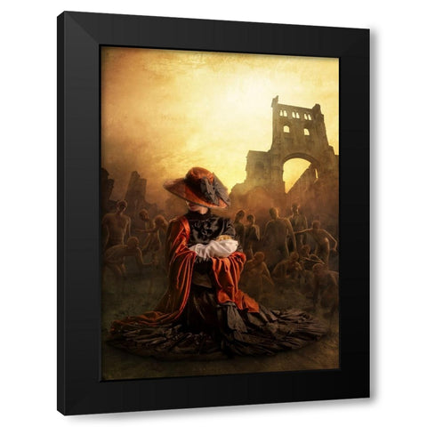 Limbo Black Modern Wood Framed Art Print with Double Matting by Kiciak, Christophe
