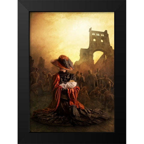 Limbo Black Modern Wood Framed Art Print by Kiciak, Christophe