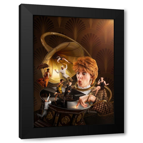 The Drowsy Chaperone Black Modern Wood Framed Art Print with Double Matting by Kiciak, Christophe