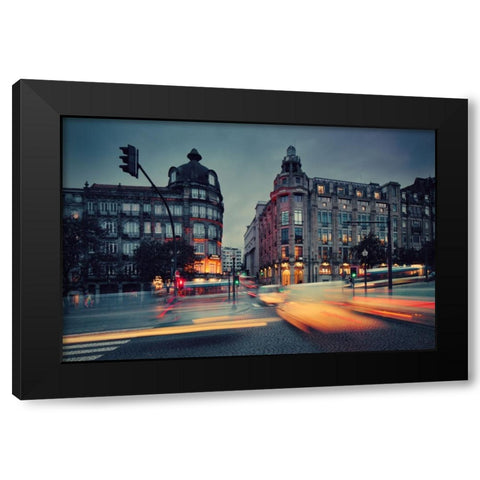 Porto Black Modern Wood Framed Art Print by Malkiewicz, Lukasz