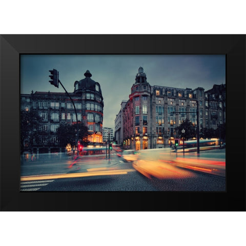 Porto Black Modern Wood Framed Art Print by Malkiewicz, Lukasz
