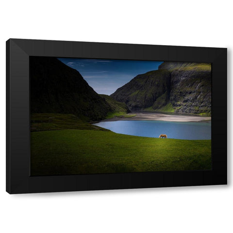 Lonely Black Modern Wood Framed Art Print with Double Matting by Zhang, Dennis