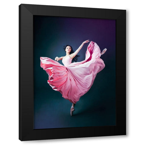 The Pink Black Modern Wood Framed Art Print with Double Matting by Meng, Mia